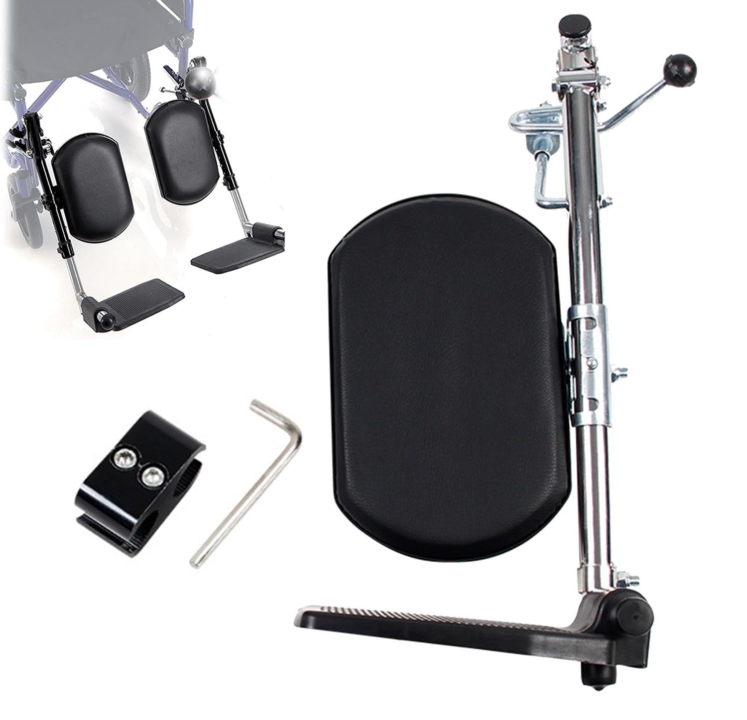 BLUEZY Reposapiés Elevadores con Soportes Acolchados para Pantorrillas para Silla De Ruedas, Ayuda para Levantar Sillas para Ancianos Adapta A La Mayoría De Sillas De Ruedas Y Sillas Left