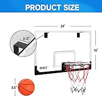 Vista 2 de GSE Games & Sports Expert Aro de baloncesto para colocar sobre la puerta con baloncesto y bomba, juego de aro de baloncesto montado en la pared