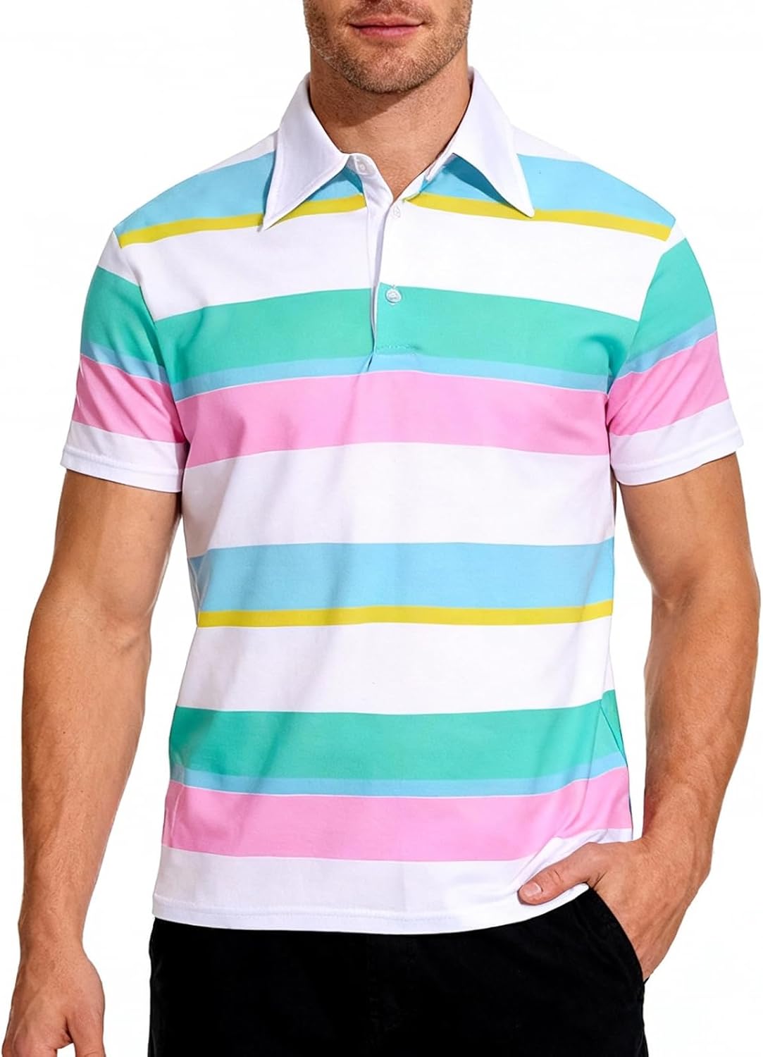 Funny World 3D Print Polo Shirts for Men Short Sleeve Shirt