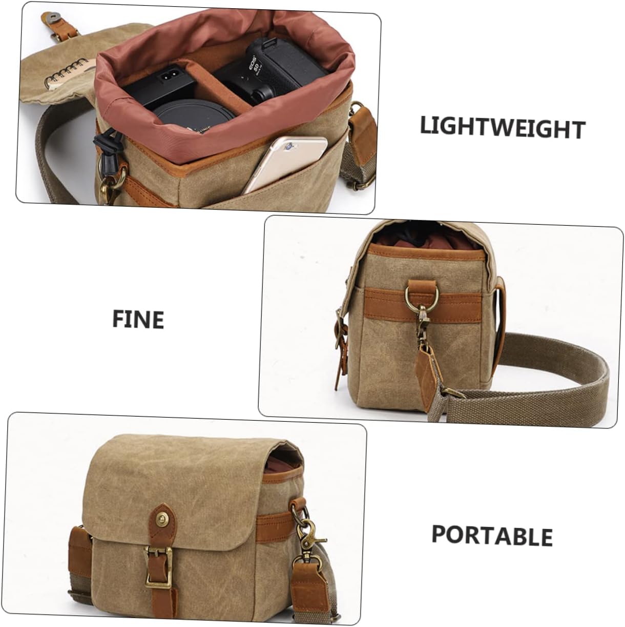 Adjustable Strap Camera Storage Bag Multi-purpose Crossbody Bag for Cameras Accessories