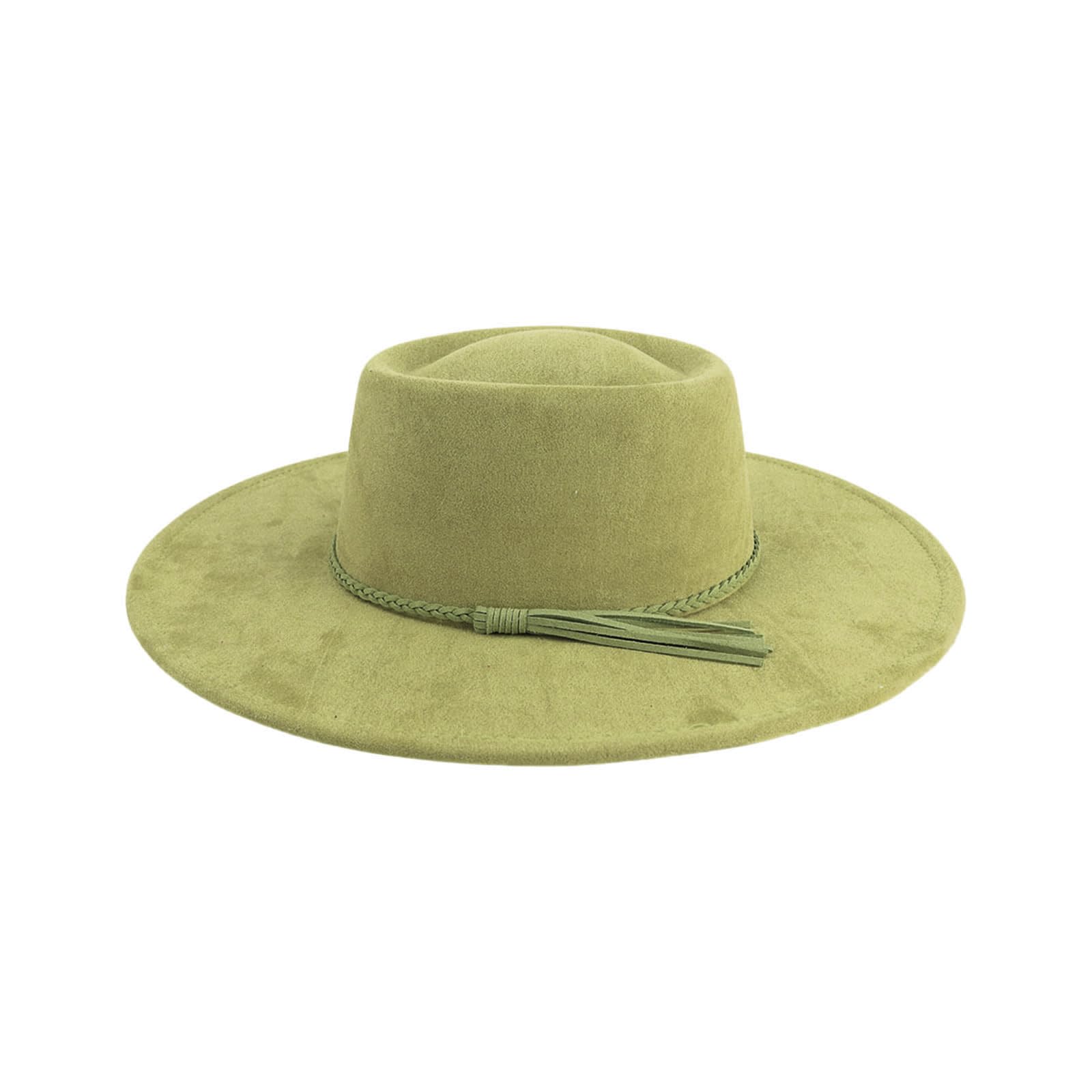 Maxtonser Fedoras Hat Panama Hat Braided Belt Fringe for Women Men Photo Props Western for Men Women Unisex Wear Headwear