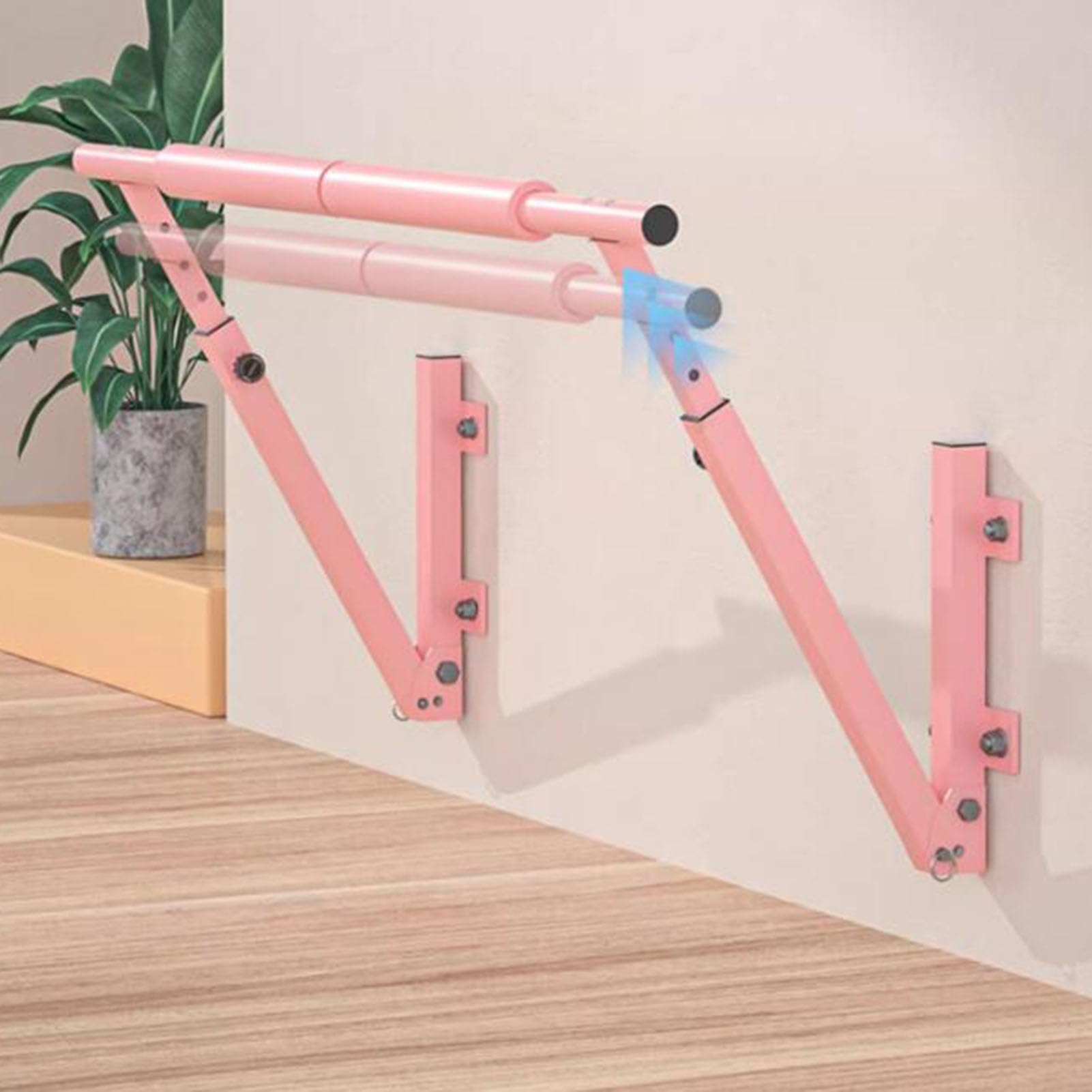 Barra de Ballet de Altura Regulable, de pie o para Montaje en Pared, Ajustable de 64 a 120 cm, Ideal para la práctica de Danza y Entrenamientos en casa.