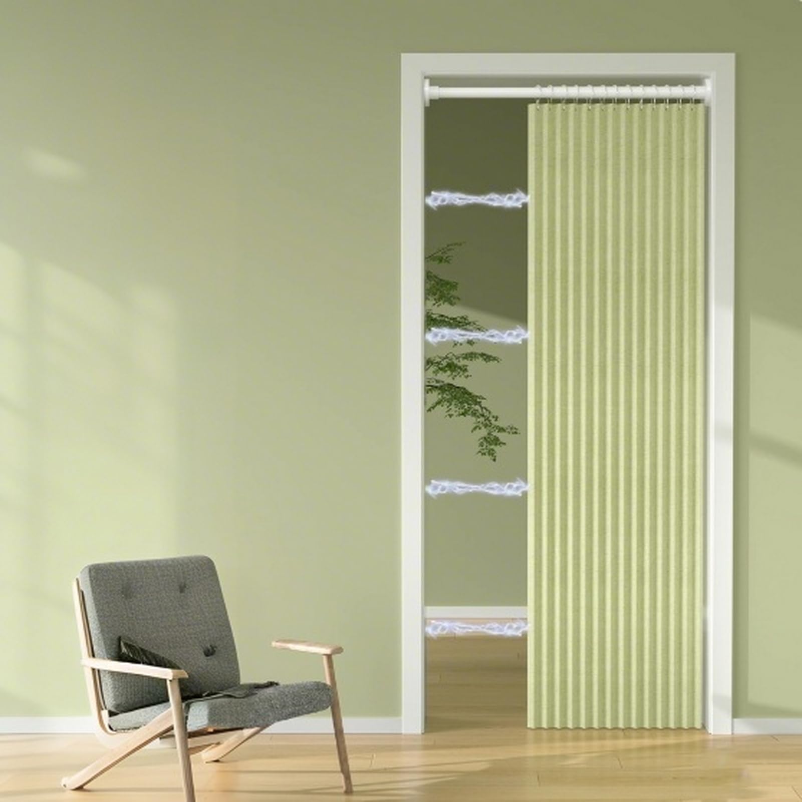 Separador magnético invisible plisado para cocina, color verde, para comedor y cocina, separador Ele y Functa