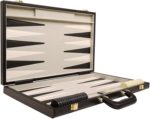 Miniatura 4 de Juego de Backgammon Deluxe Attache de 15" - Estuche Negro - Juegos de mesa clásicos