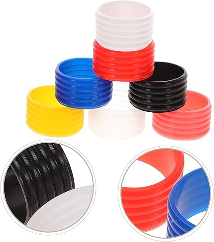 Miniatura 2 de INOOMP 14 unidades de anillo de goma de sellado de raqueta, agarre de bádminton, pelotas de tenis de colores, anillos de tenis, bandas de agarre de