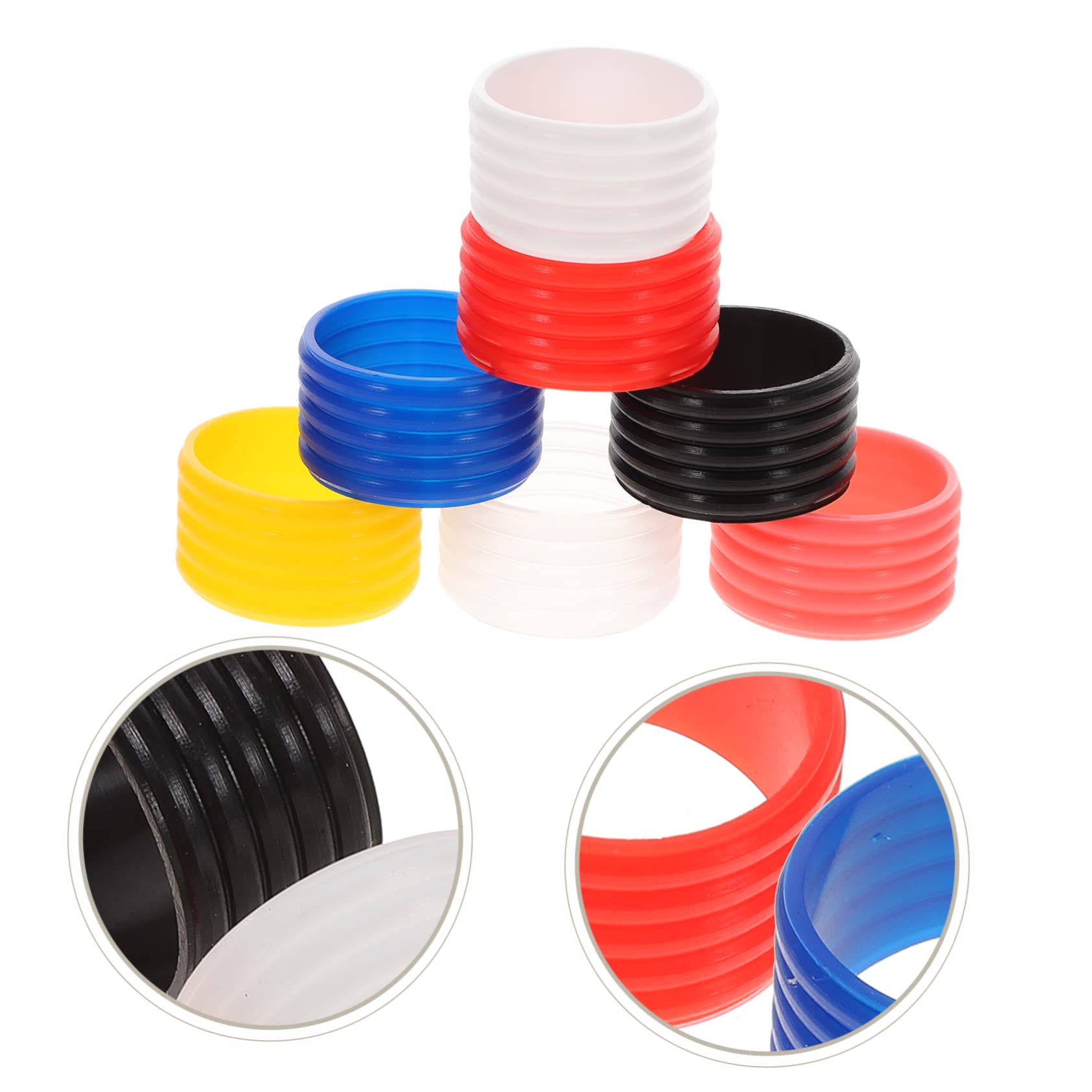 INOOMP 2sets Tennis Overgrip Tape Replacement Grip Silicone Racket Grip Ring for Tennis Badminton Squash Fishing Rods 7pcs*2