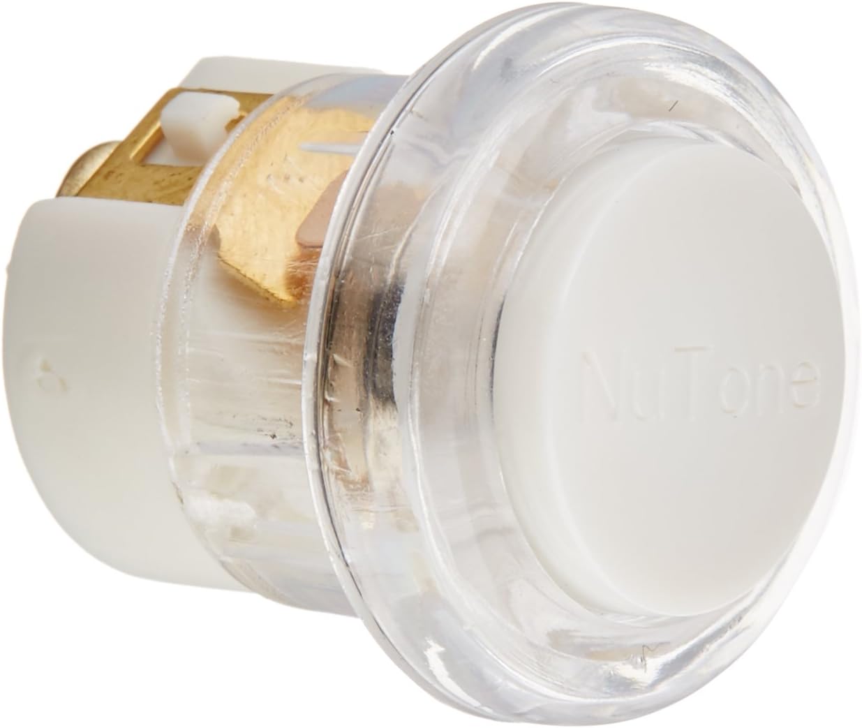 NuTone PB18LWHCL Round Wired Lighted Door Chime Push Button, White with Clear Bezel