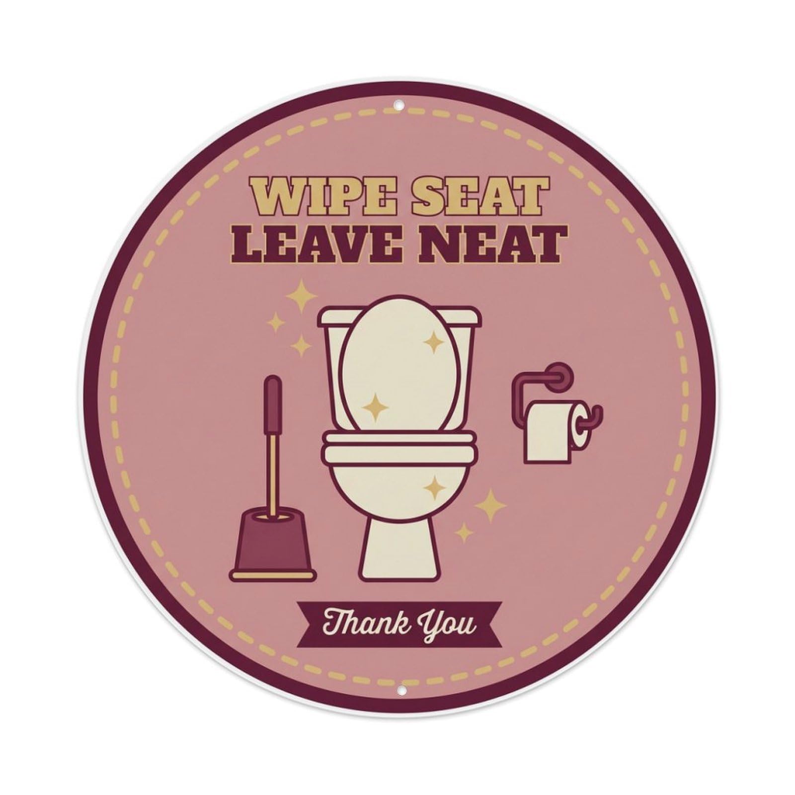 Toilet Clean Bathroom Reminder Wipe Seat Leave Neat Metal Tin Sign