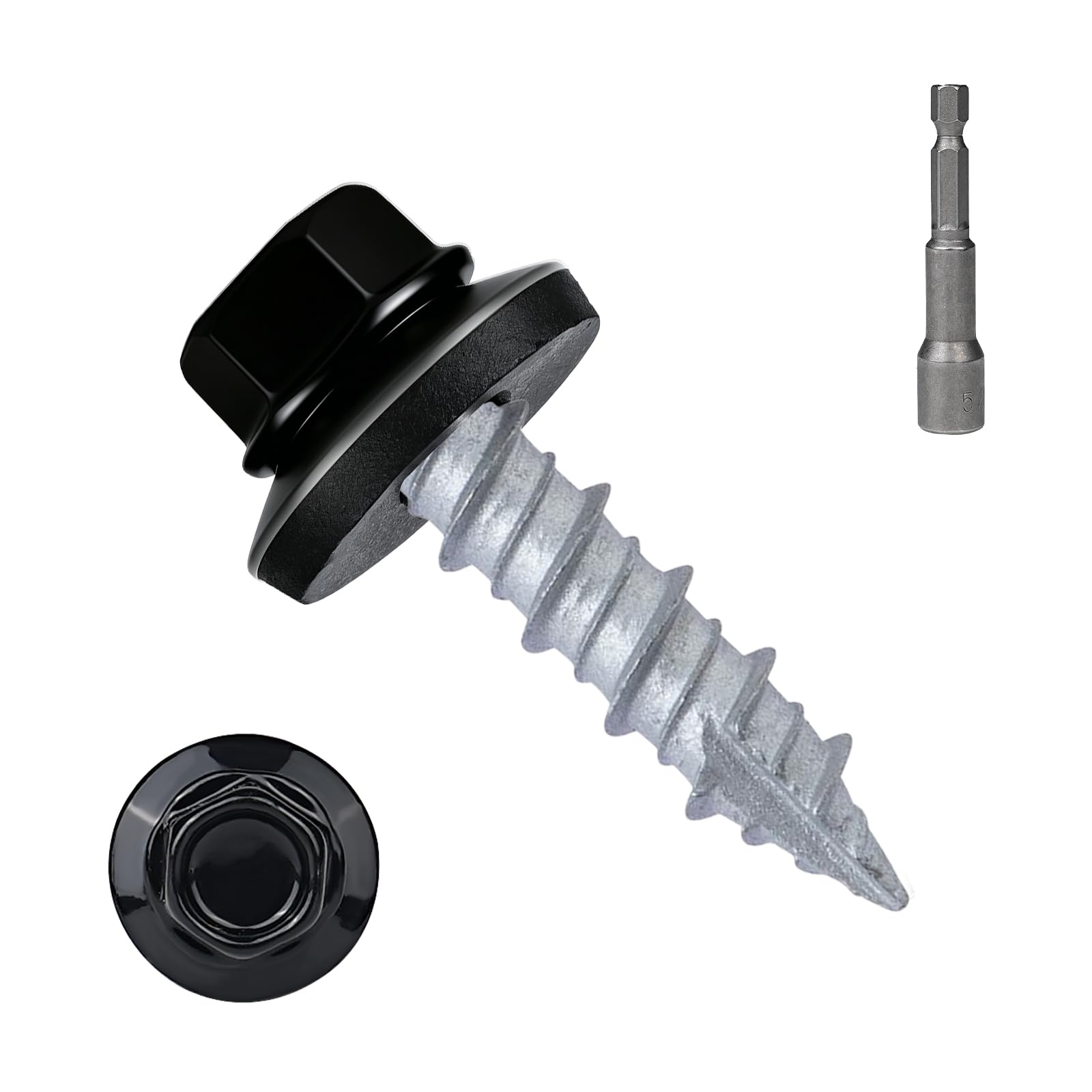 Silver Roofing Screws - 300 Pack #10 x 1" -8