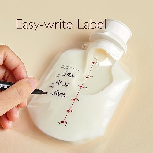 Miniatura 7 de Momcozy Bolsas de almacenamiento de leche materna, sin lavado, a prueba de fugas y sin transferencia para congelación, calefacción y alimentación,