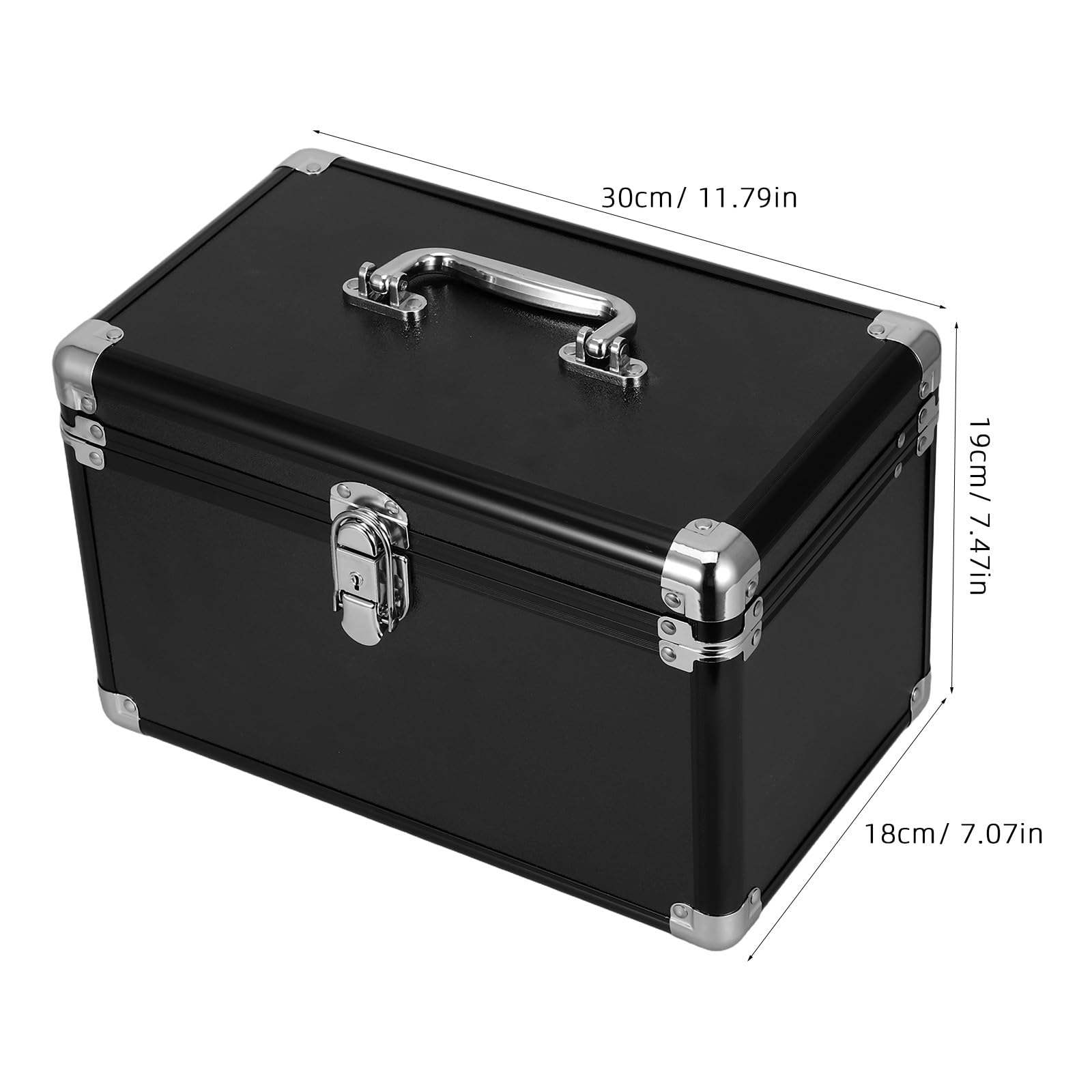 KICHOUSE Wielofunkcyjne pudełko do przechowywania z uchwytem - przenośna skrzynka narzędziowa z 2 przegrodami - aluminiowa rama, etui do prac rękodzielniczych - organizer na przybory do szycia,