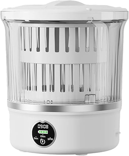 Práctica lavadora compacta construcción de operaciones silenciosas con múltiples modos de ciclo taza de lavandería compacta para artículos delicados.