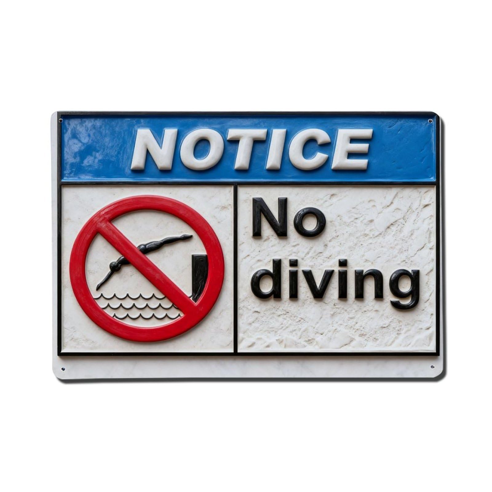 Iageret Vintage Notice No Diving Sign Pattern Metal Tin Sign Retro Wall Decor, Bar Garage Cafe Kitchen Home Wall Art Poster Decoration 8X12inches