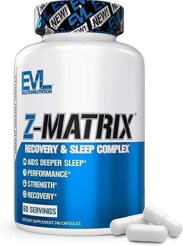 EVL Suplemento de recuperación post entrenamiento, magnesio y zinc, ZMatrix Zinc Magnesio Aspartato Suplemento de recuperación muscular para apoyo