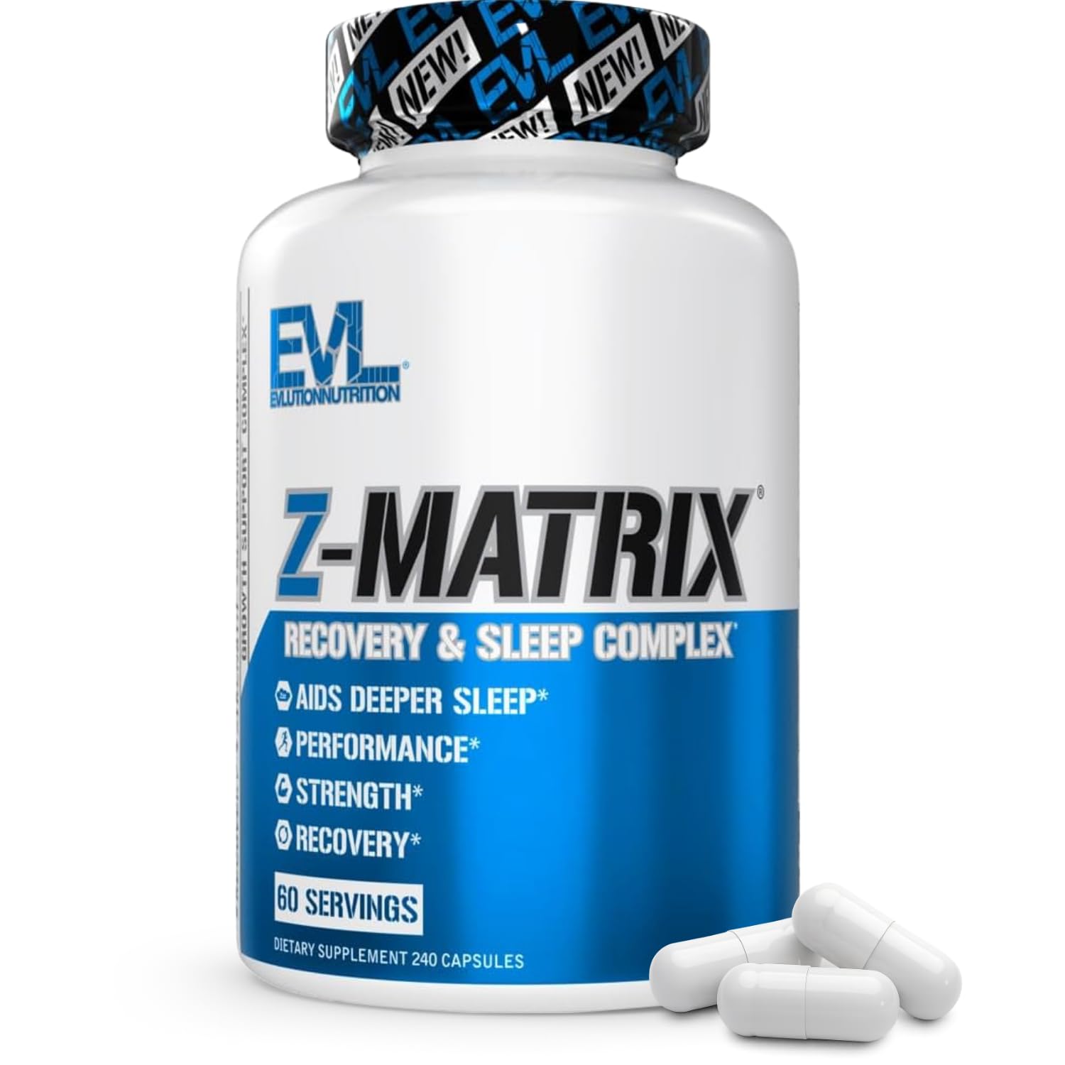 EVL Post Workout Recovery Supplement - Magnesium and Zinc - ZMatrix Zinc Magnesium Aspartate Muscle Recovery Supplement for Sleep Support and Muscle Health