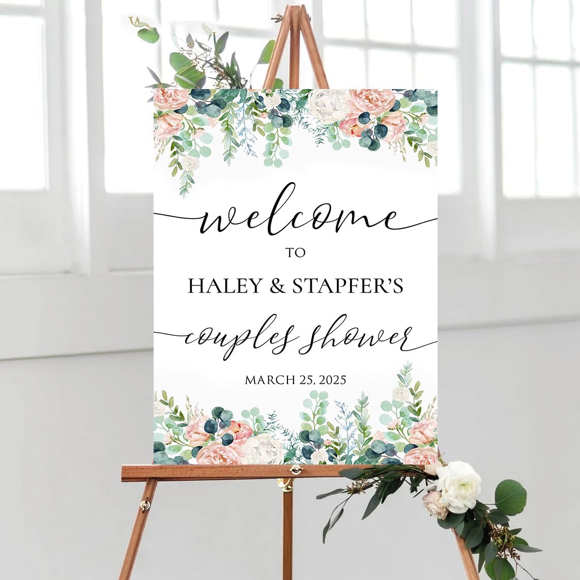 Personalized Couple Shower Yard Sign, Bridal Groom Shower Welcome Lawn Decoration for Wedding Celebration Entrance Outdoor Display Waterproof Corrugated Plastic with Single or Double Sided #3