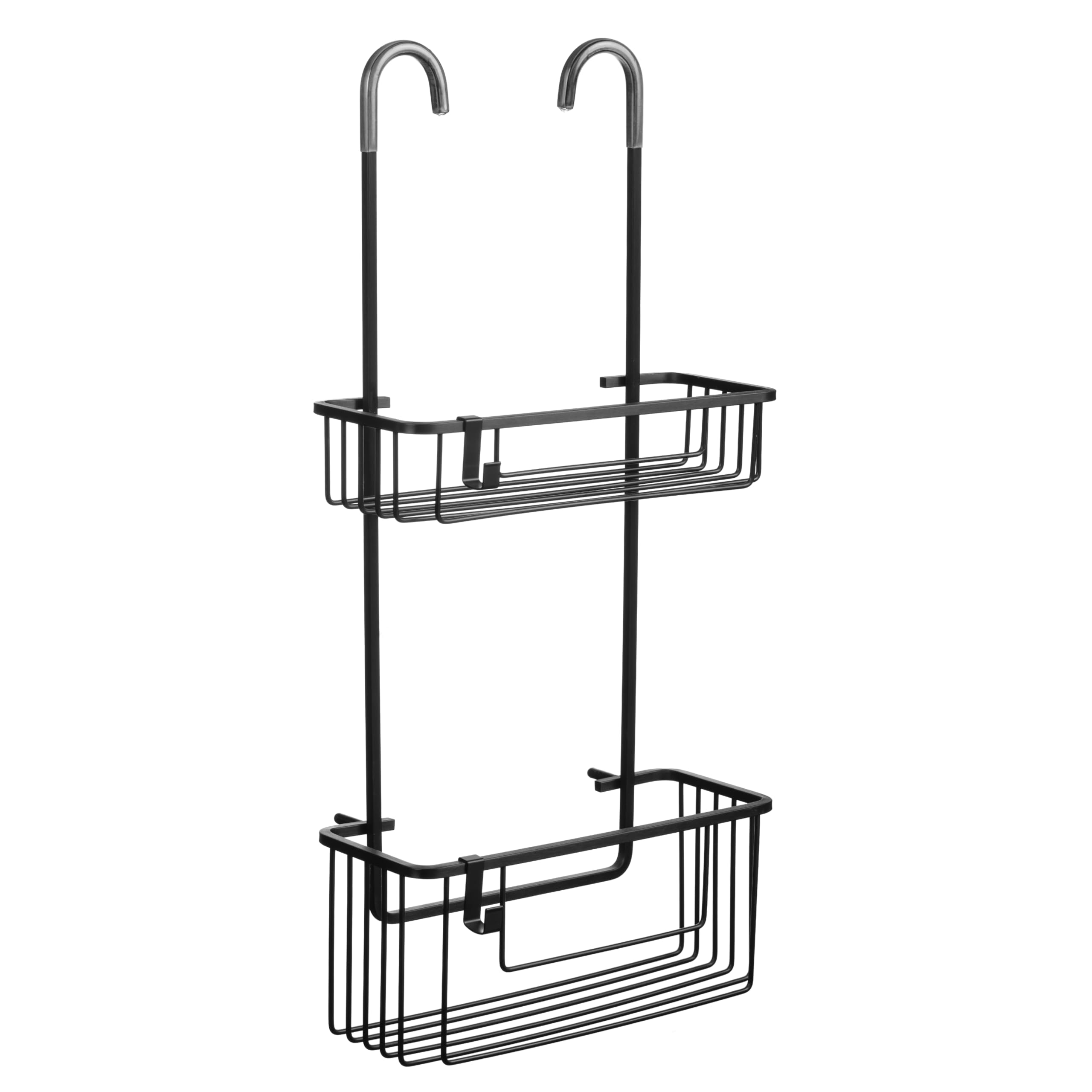 TATAY Porta Sapone per Doccia Appendino Doccia a 2 Livelli in Alluminio | Resiste Umidità e Corrosione | Supporta 8 kg | Installazione Facile Senza Fori | Design Moderno | 28 x 15,5 x 56 cm – Nero