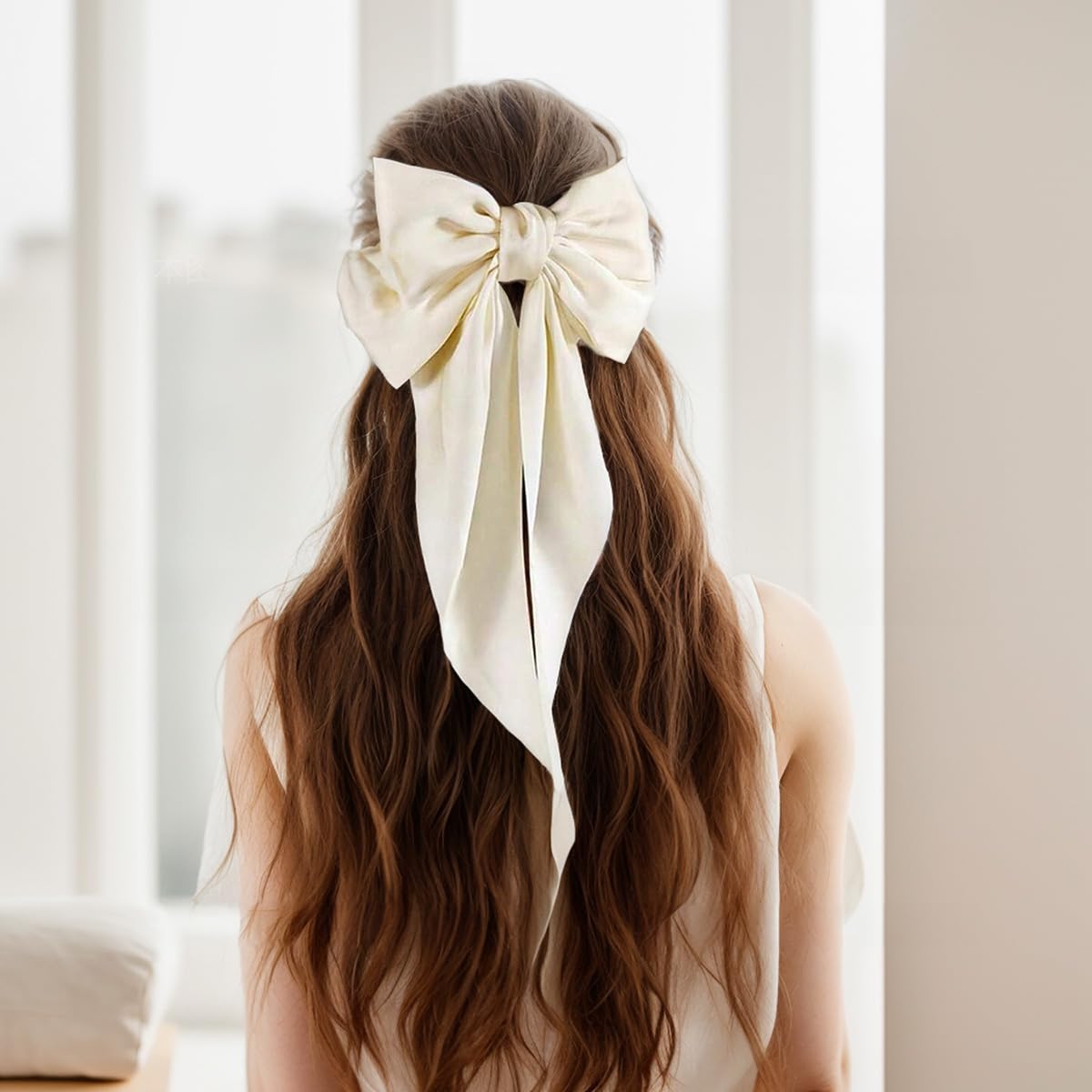6 fiocchi per capelli, accessori per capelli, 4 fiocchi piccoli e 2 grandi per donne, fermagli per capelli a coda lunga (6 fiocchi)