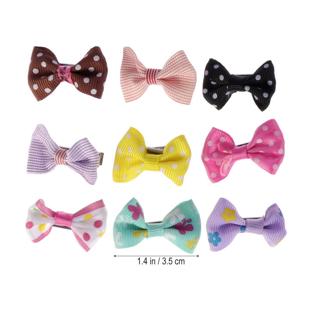 60 Pcs Bowknot Alligator Pet Dog Hair Clips - Mixed Style Grooming Accessories for Dogs Puppies, Cats - Assorted Colors - Image 2
