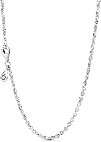 Pandora Cable Chain Necklace- Classic Chain Necklace with Lobster Clasp - Great Gift for Women - Sterling Silver Adjustable Necklace, With Gift Box