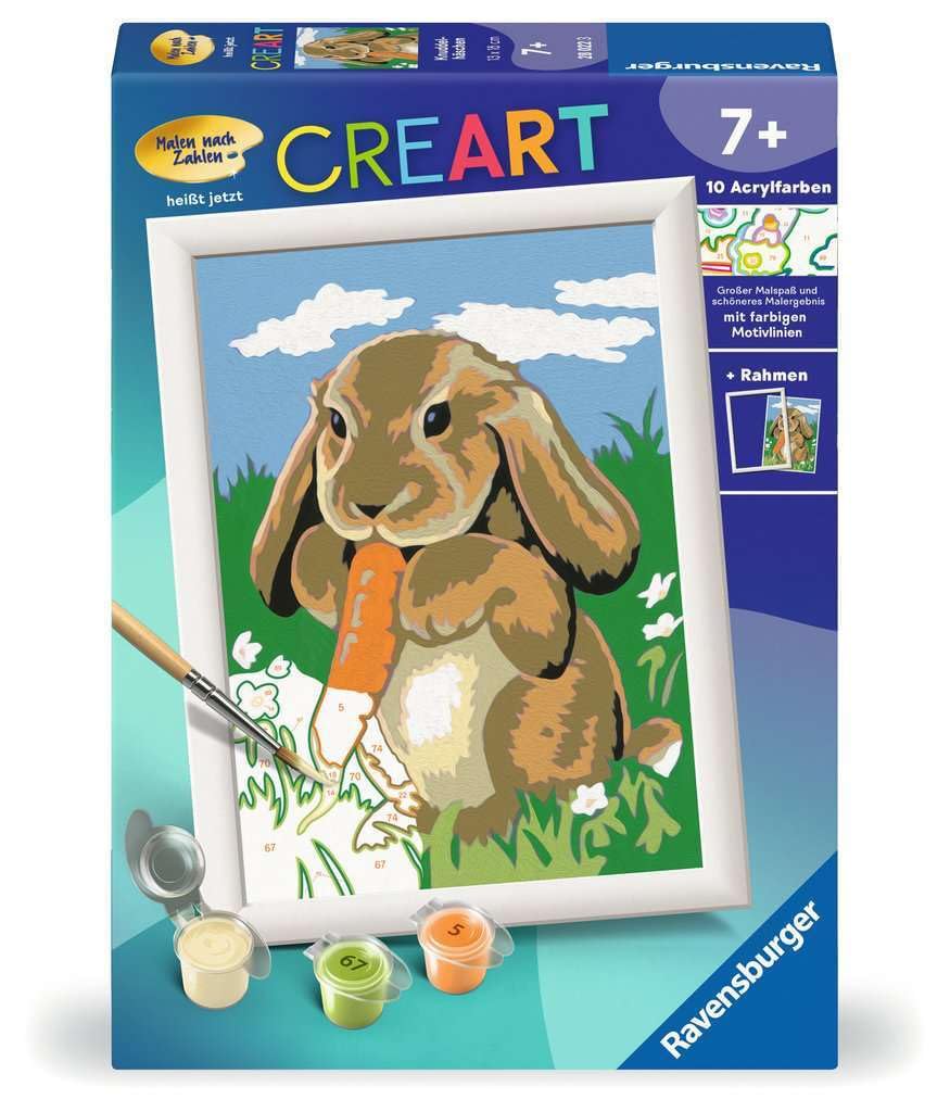 Ravensburger CreArt Cuddly Bunny Pintura Por Nmeros Para Nios Kits De Pintura Y Manualidades Para Edades A Partir De 7 Aos Regalos De Pasc~p57721107