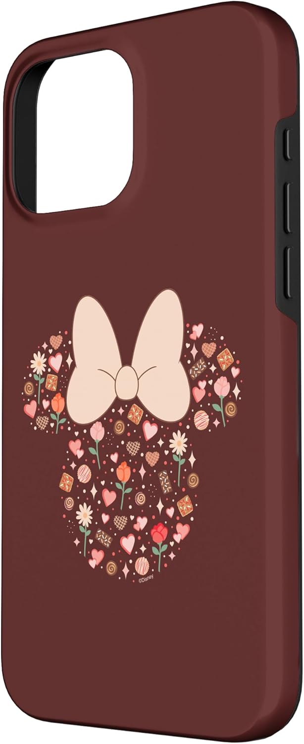 Disney Minnie Mouse Icon Fill Chocolates Flowers Hearts Love Case for iPhone 16 Pro Max