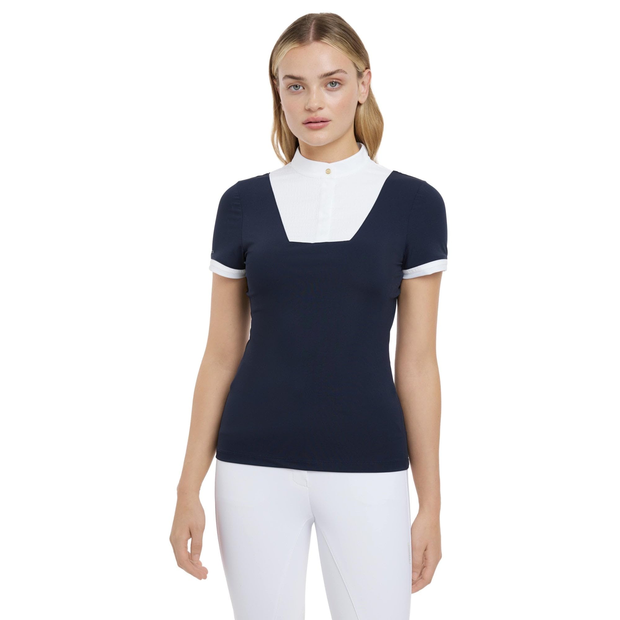 Lemieux Women's Navy Sophia Short Sleeve Show Shirt - Equestrian Horse Riding Competition Shirt - Uk6