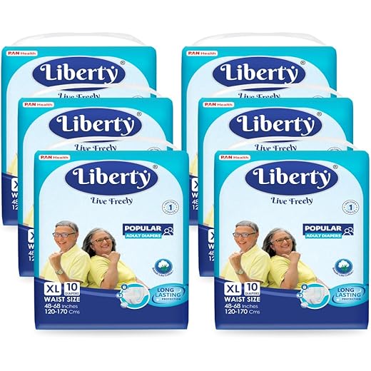 Liberty Adult Diapers XL 60 Count 170cm