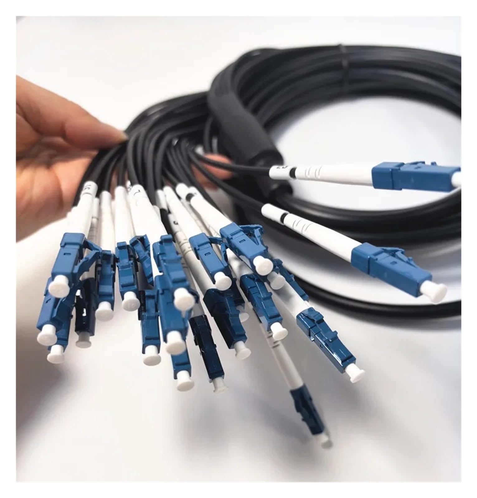 Câble à fibre optique blindé TPU, monomode, 12 conducteurs, cordon de raccordement à fibre optique, extérieur, 10 m à 50 m(LC-LC 50meters)