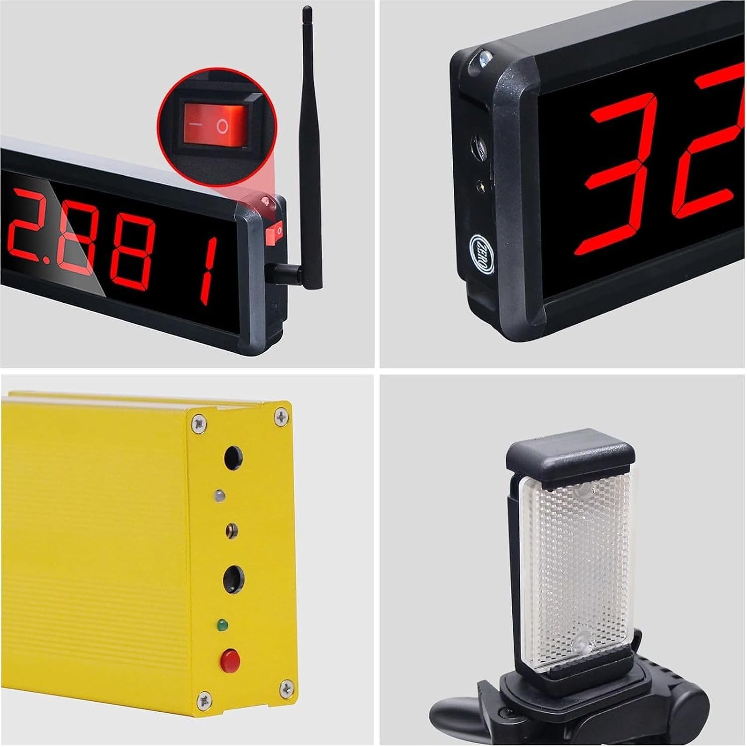 Chronomètre Laser sans Fil pour Les Sprints, Chronométrage Laser pour la Piste 40 60 Yard Dash, Horloge de Course Chronomètre pour l'entraînement de la Vitesse de Course (2 Ensembles)
