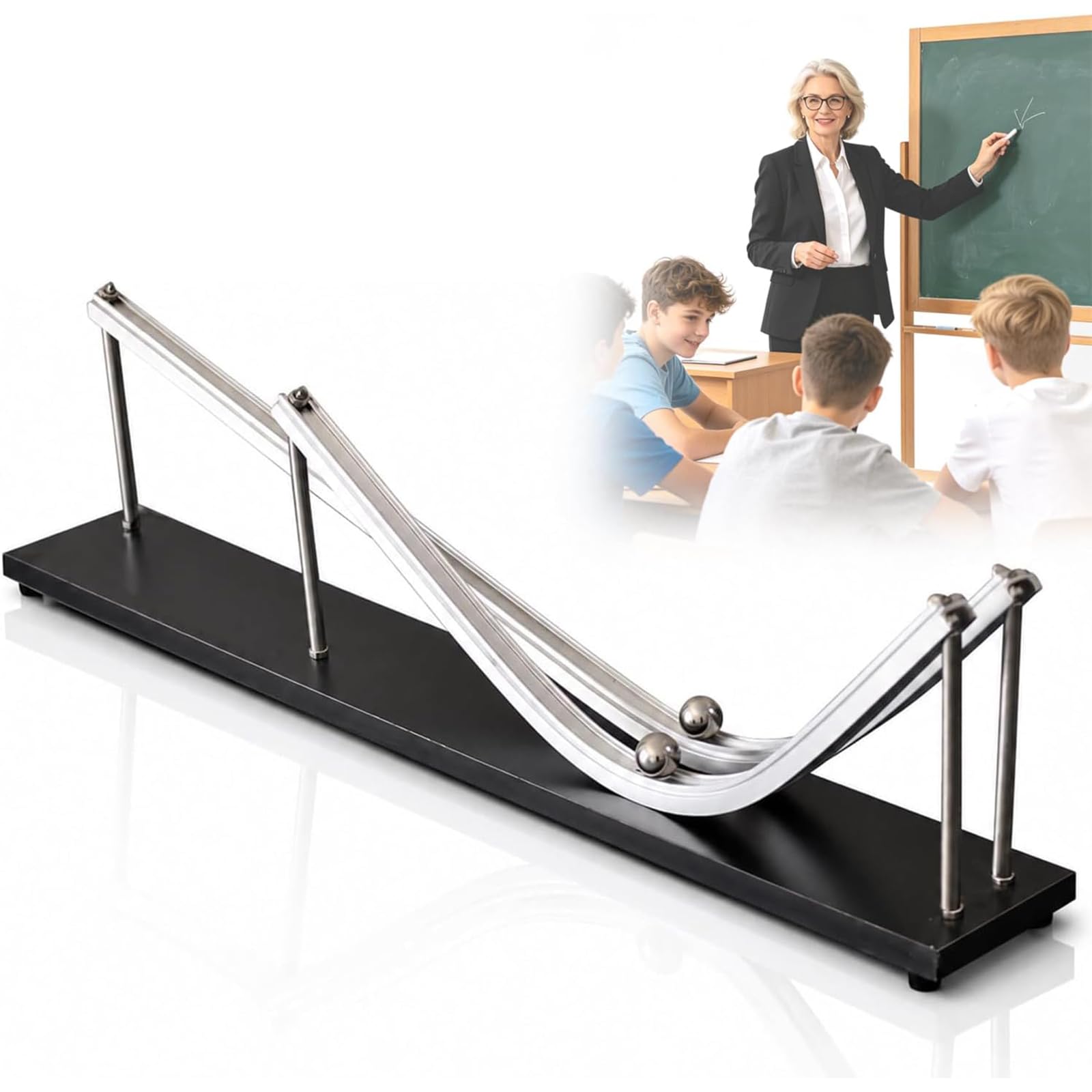 Adtzpc Physics Inertia Demonstrator, Physics Motion And Force Experiment Apparatus With Aluminum Alloy Dual-track Design, Providing A Visual Representation, For Classroom Teaching