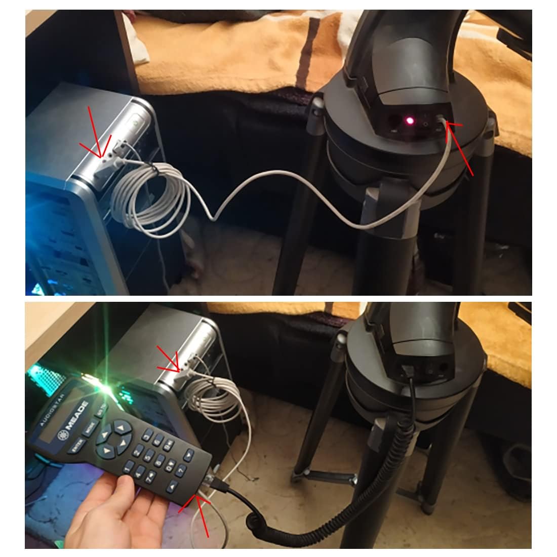 Autostar Audiostar RS232 Câble de mise à niveau USB vers RJ9 pour télescopes Meade #505 ETX127 ETX125 ETX-90 LXD75 LX80 LX90 LX65 Longueur : 4,8 m