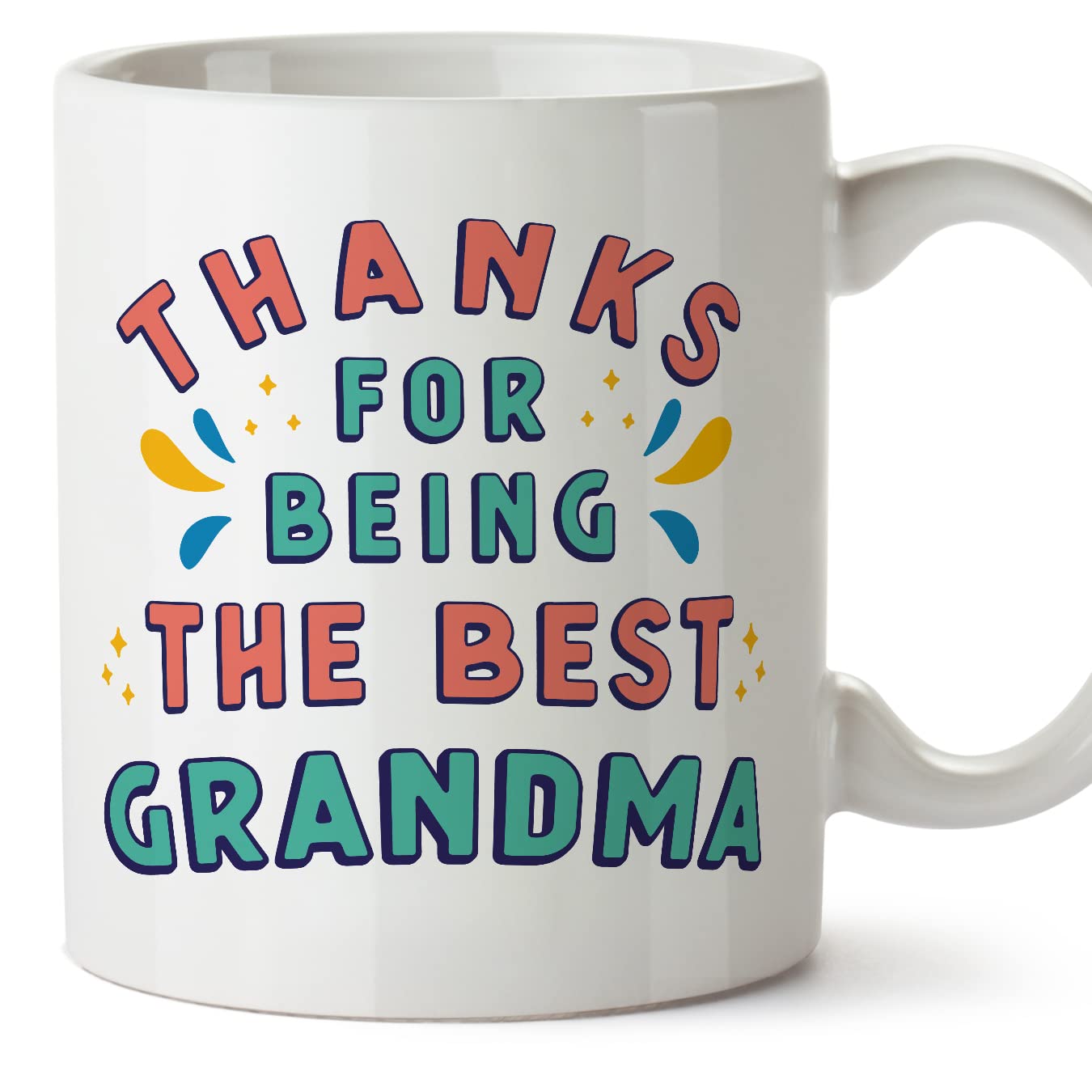 MUGFFINS Grandmother/Grandma Mug - in English - Thanks for Being The Best - Funny Gift for Grandmother's Day - Ceramic 11oz Mug