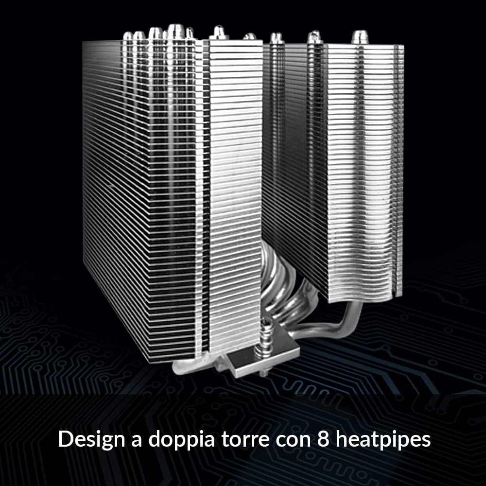 ARCTIC Freezer 50 TR - Dissipatore CPU a Doppia Torre compatibile con compatibile con AMD Ryzen Threadripper SP3, sTR4 con A-RGB, Due Ventole di Pressione Ottimizzate, con 8 Tubi di Calore per Massime