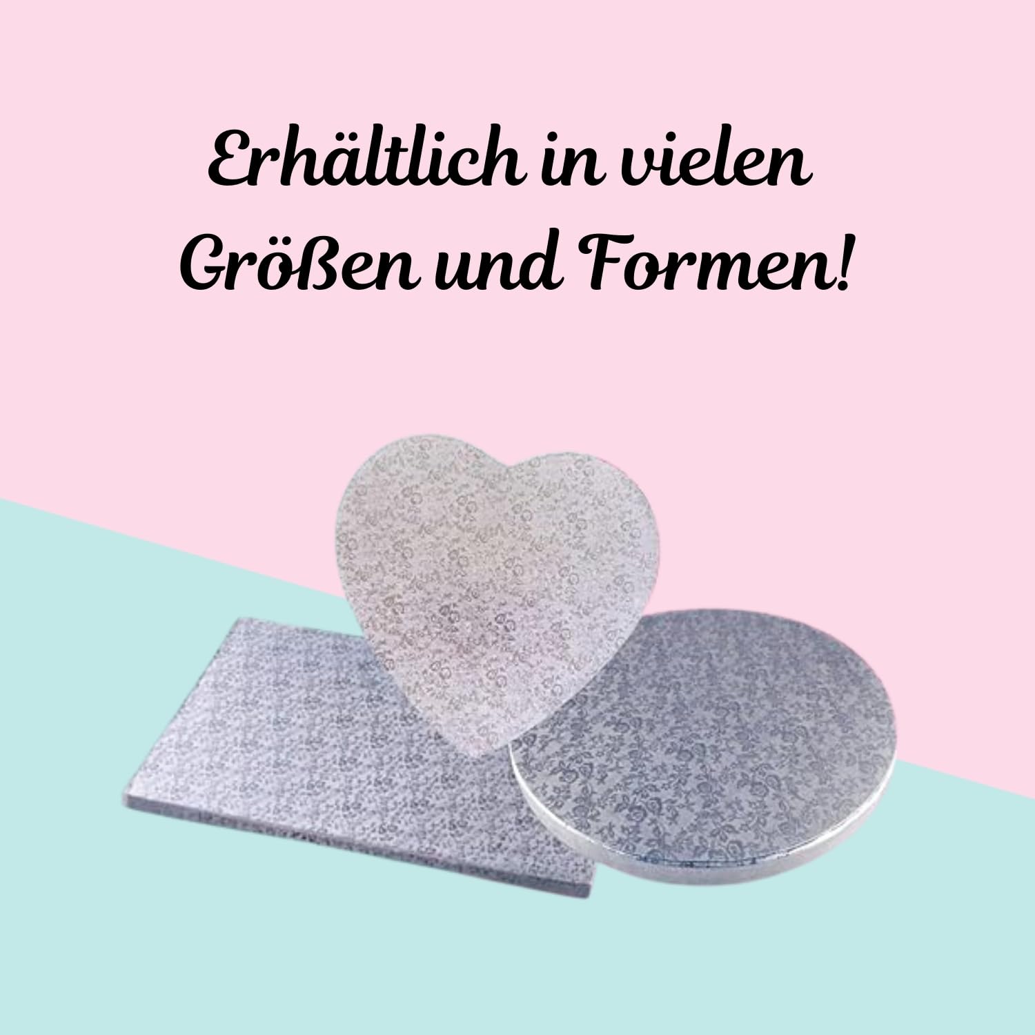 Cake Company Tortenplatte rechteckig 60x40 cm | 5 Stück | Cake Board rechteckig | auch für dicke und mehrstöckige Torten | hochwertige Alukaschierung | 10mm dick
