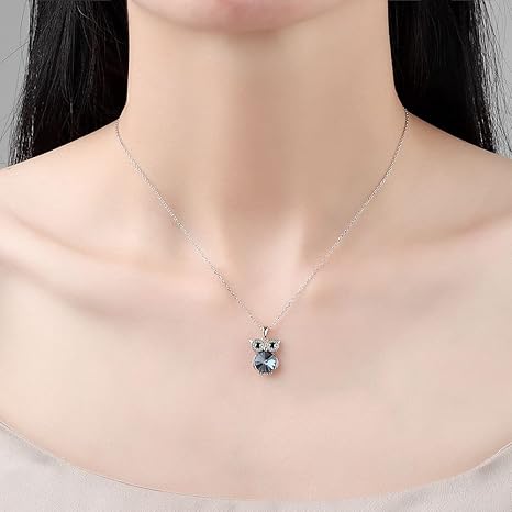 Ciondolo gufo in argento sterling - Collana gufo in argento