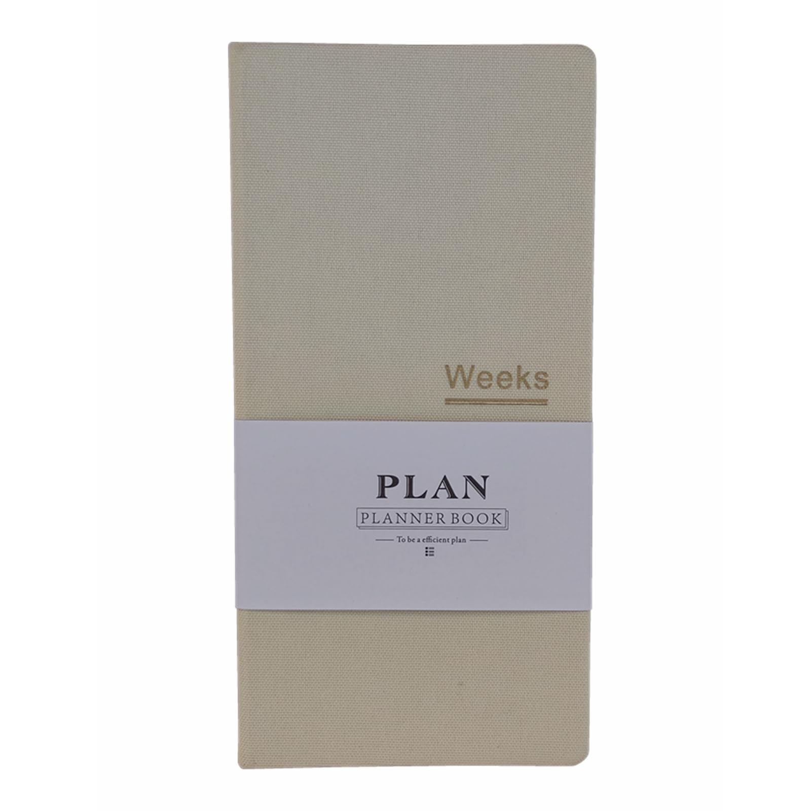 Agenda settimanale tascabile senza data, agenda per anno, mese, settimanale, formato A6, agenda senza data, colore: beige
