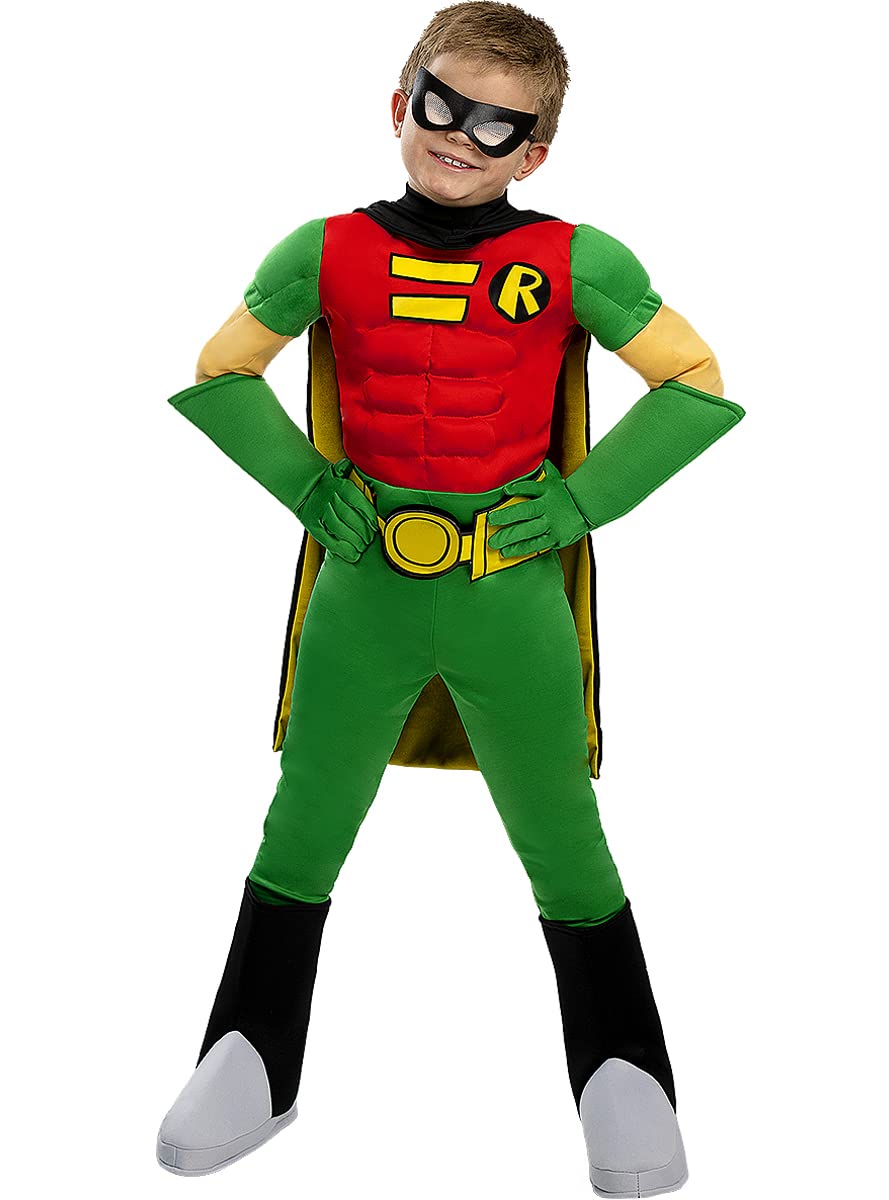 Funidelia | Disfraz de Robin para niño Chico Maravilla, Superhéroes, DC Comics - Disfraz para niños y divertidos accesorios para Fiestas, Carnaval y Halloween - Verde