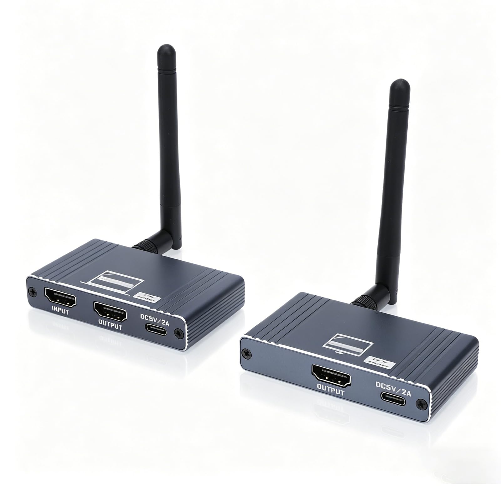 Goshyda Bezprzewodowy Przedłużacz HDMI, 1080P 60 Hz 2,4G 5G Dwuzakresowy Bezprzewodowy Zestaw Nadajnika i Odbiornika HD do 200 M, do Telewizora Projektor Monitor Telefon Komputer