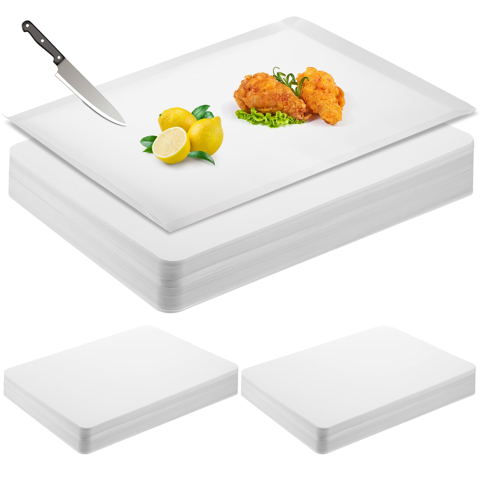 Hushee Lot de 120 feuilles de planche à découper jetables de 43,2 x 30,5 cm en plastique souple pour cuisine, voyage, camping, barbecue