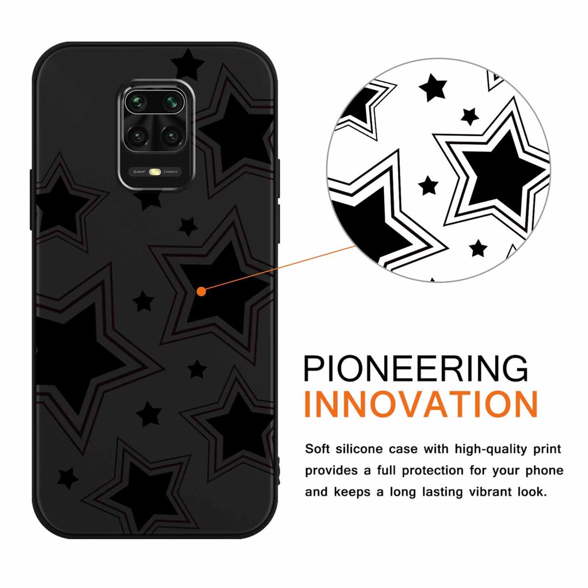 Yoedge 2 Custodie Morbide Per Xiaomi Redmi Note 9 Pro / Note 9 Pro Max – Nero Opaco Con Arcobaleno, TPU Antiurto Ultra Sottile - 3
