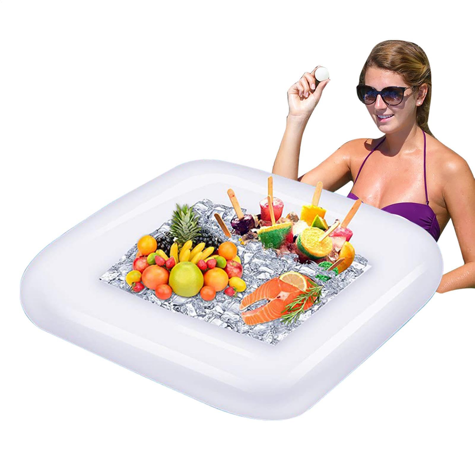 – Inflatable Serving Bar,Ice Bar Food Tray for Parties | Pool Supplies, Swimming Pool Buffet for Beach Wedding Supplies - Beverage, Drinks, Food, Fruits