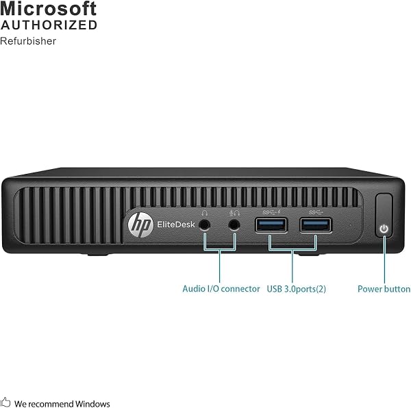 HP EliteDesk 705 G3 Mini Ordinateur de Bureau, AMD Pro A12-9800E, 8 Go de RAM, 256 Go SSD, HDMI, US Clavier QWERTY, Windows 11 Pro (Rénové) - 2