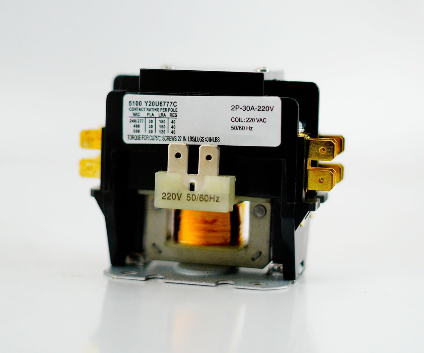 Melfi™ HVAC Air Conditioner Magnetic Contactor 30A Replacement Condenser Compressor Motor 2 Pole Contactors with 220VAC Coil Voltage (2P 30A 220VCoil Voltage)