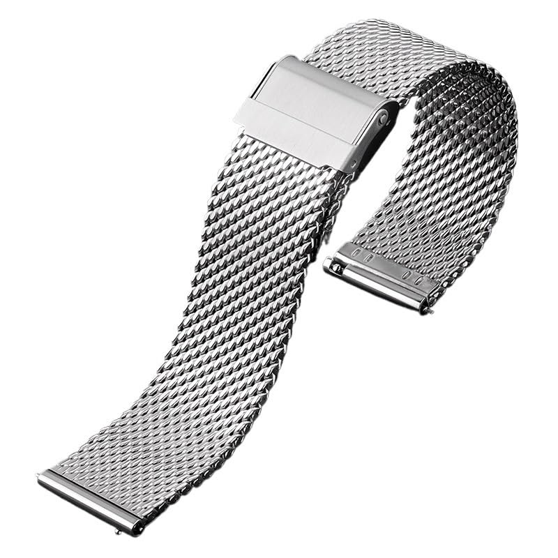 Relojes correa de malla de acero inoxidable pulsera de 22 mm resistente 2