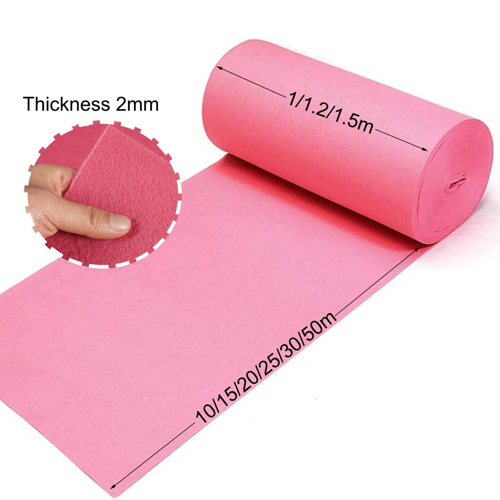 Tappeto Runner per Matrimonio, Rosa per Passerella Tappeto da Pavimento 2 mm di Spessore Rotolo Runner per Pista Antiscivolo per Compleanno Decorazione da Spiaggia all'aperto Celebrazione di Apertura