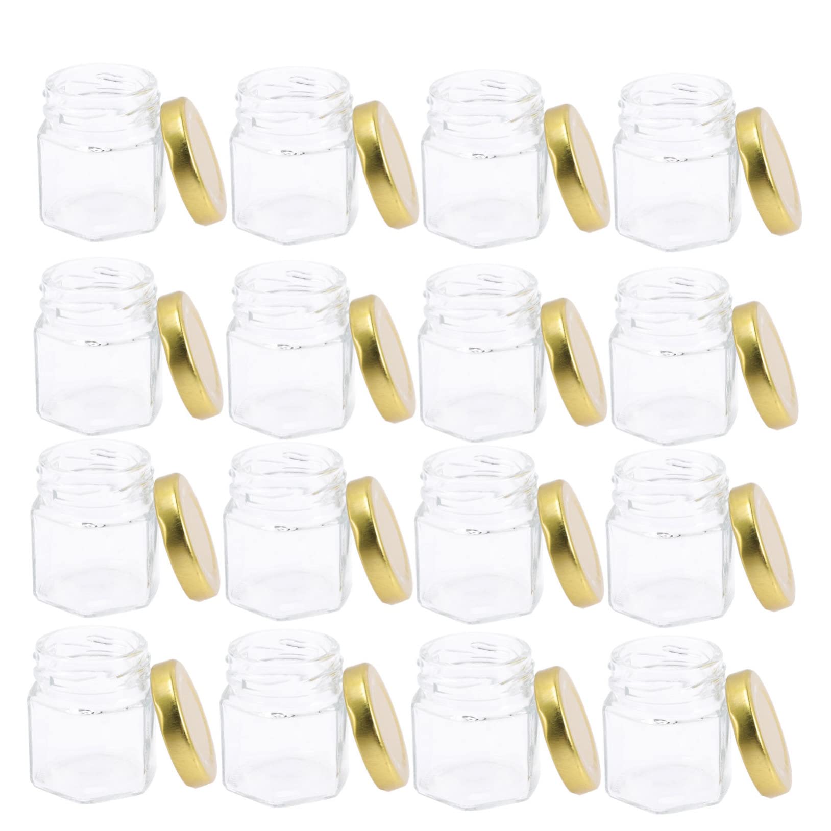 COLLBATH 20pezzi Barattoli Esagonali Coperchio Per Conservare Spezie e Alimenti Per Contenitori Trasparenti Per Uso Versatile
