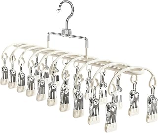 Windproof Clothes Hanger 20 Clips Hanger Stainless Steel Drying Rack for Baby Clothes Diapers Towels