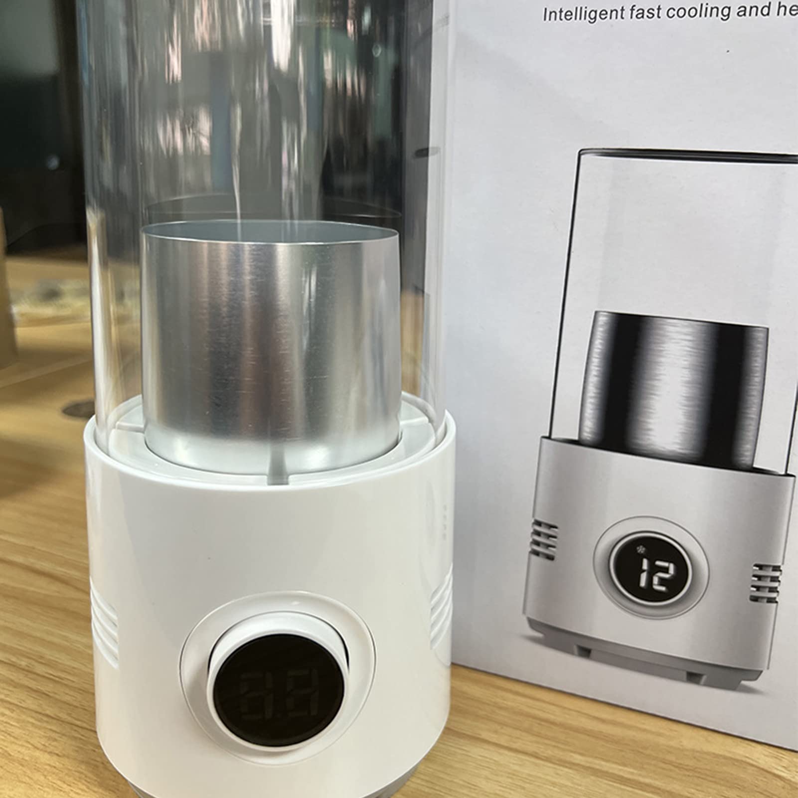 Mini Frigorifero Portatile per Il Riscaldamento rapido di Tazze, refrigeratore/scalda-Bicchieri elettronico per Bevande di Birra e Vino ghiacciate, Frigorifero da Tavolo a raffredd