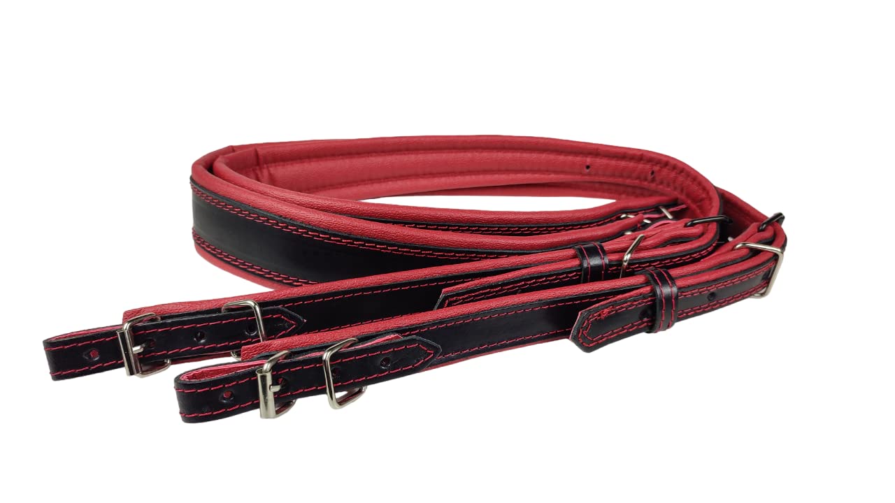 Correas de acordeón cuero 60-120 bajo negro/rojo, rojo